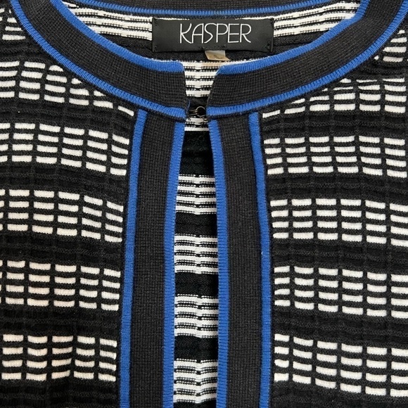 KASPER Women’s Black and White Cardigan Size Small - Picture 2 of 5